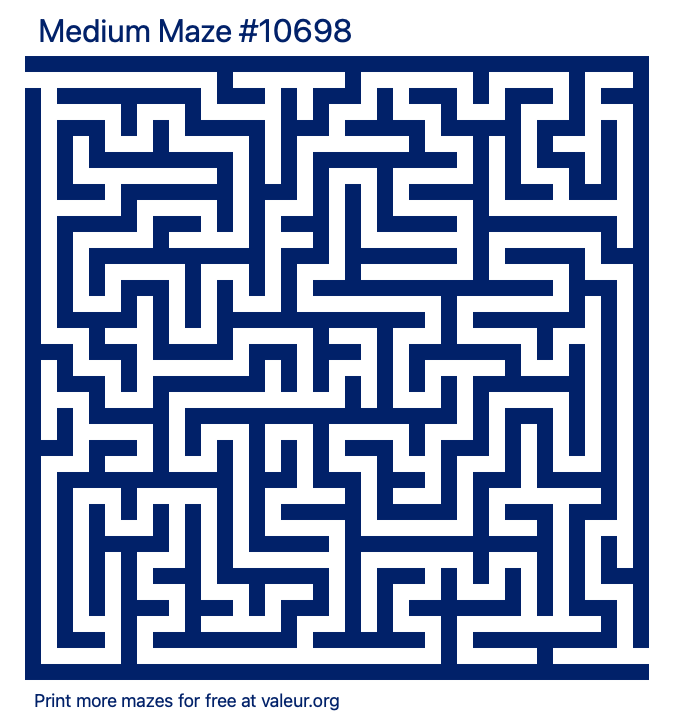 Free Printable Medium Maze number 10698