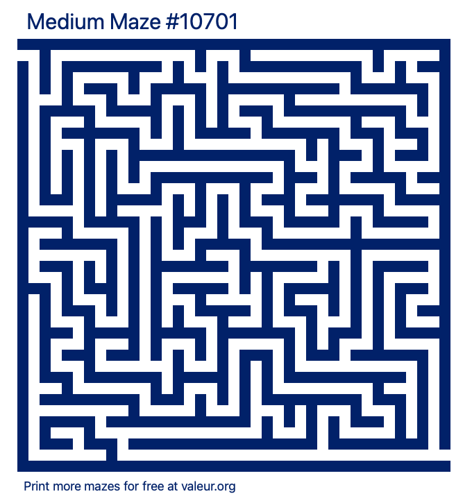 Free Printable Medium Maze number 10701