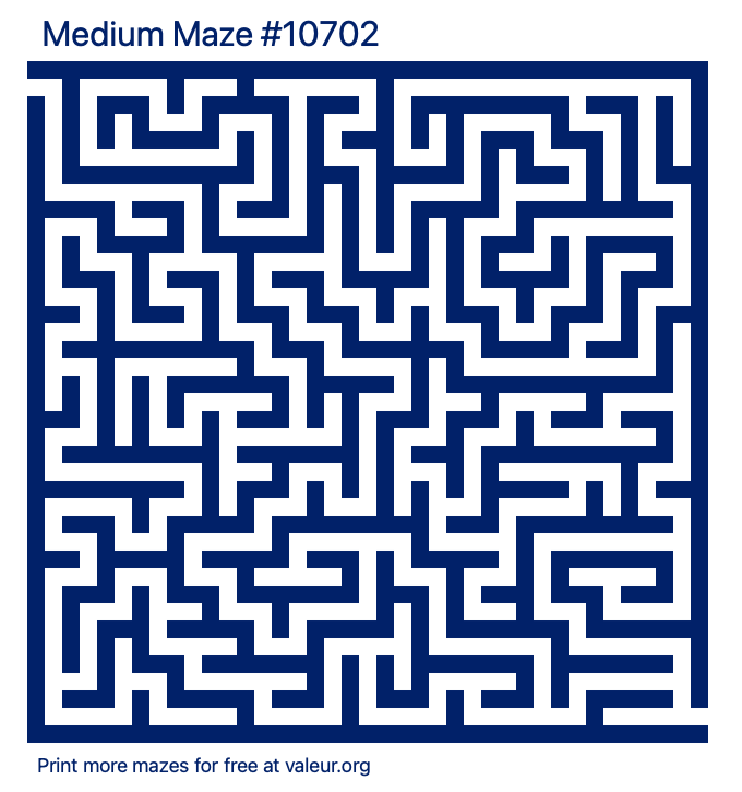 Free Printable Medium Maze number 10702