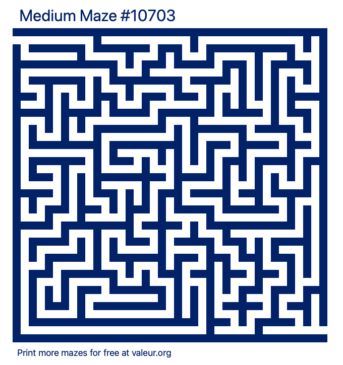 Free Printable Medium Maze number 10703