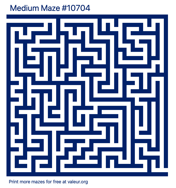 Free Printable Medium Maze number 10704