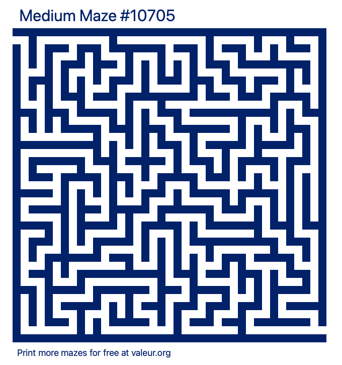 Free Printable Medium Maze number 10705
