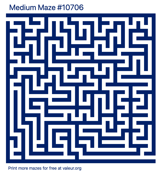 Free Printable Medium Maze number 10706