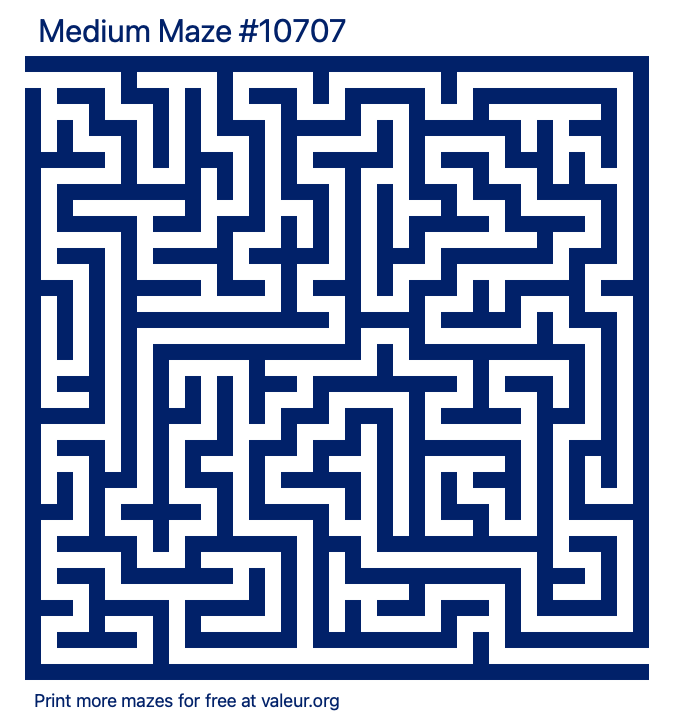 Free Printable Medium Maze number 10707