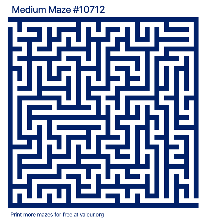 Free Printable Medium Maze number 10712