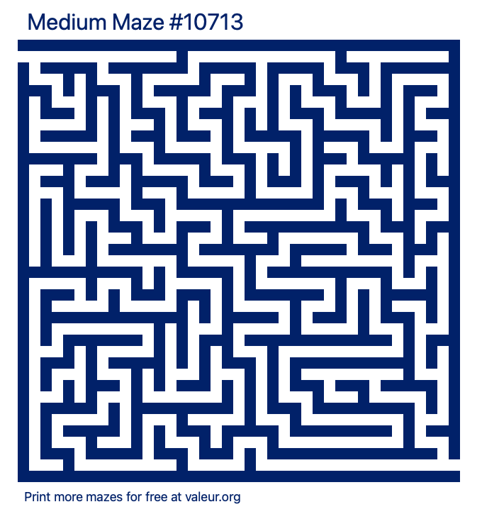 Free Printable Medium Maze number 10713