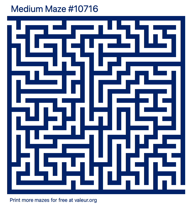 Free Printable Medium Maze number 10716