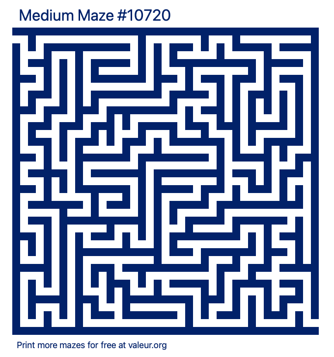 Free Printable Medium Maze number 10720
