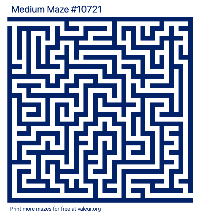 Free Printable Medium Maze number 10721