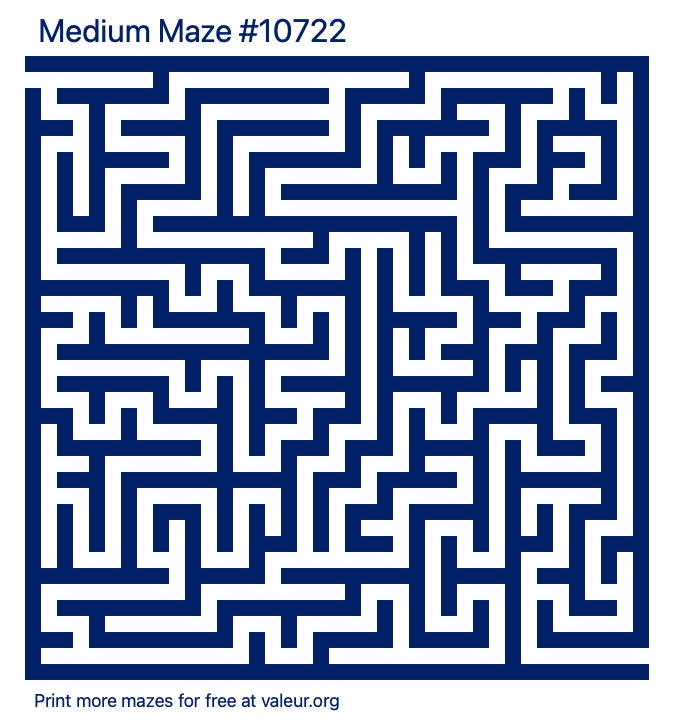 Free Printable Medium Maze number 10722