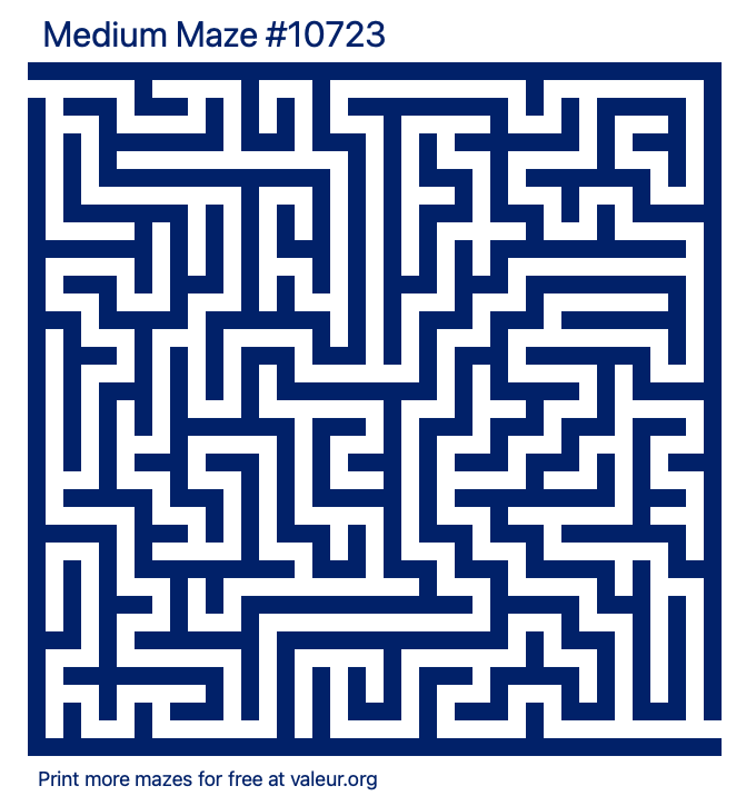 Free Printable Medium Maze number 10723