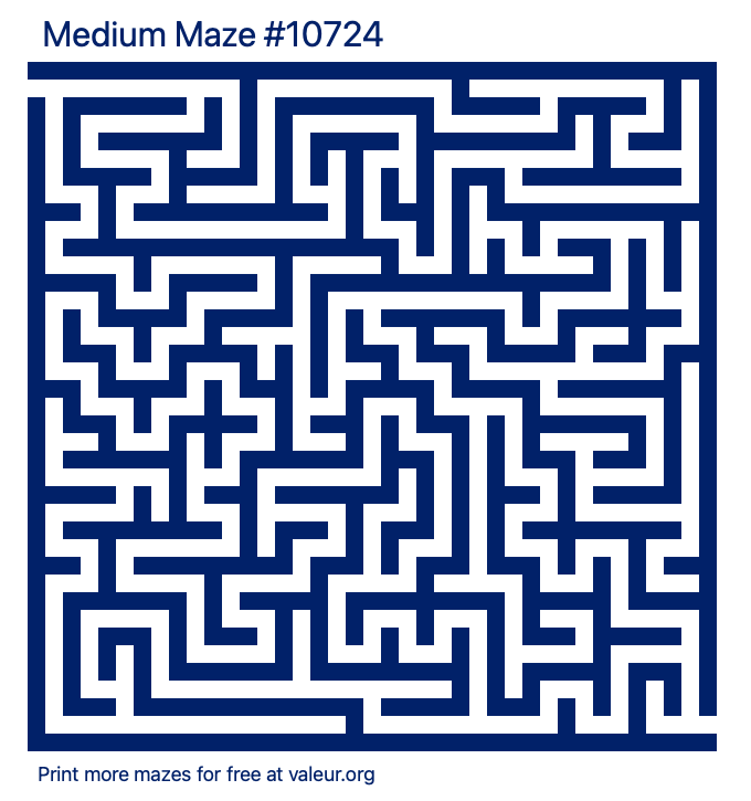 Free Printable Medium Maze number 10724