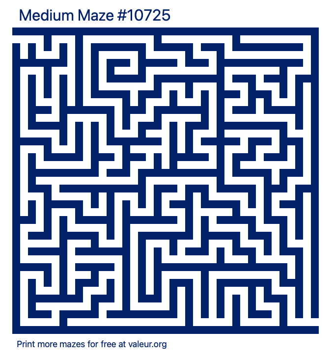 Free Printable Medium Maze number 10725