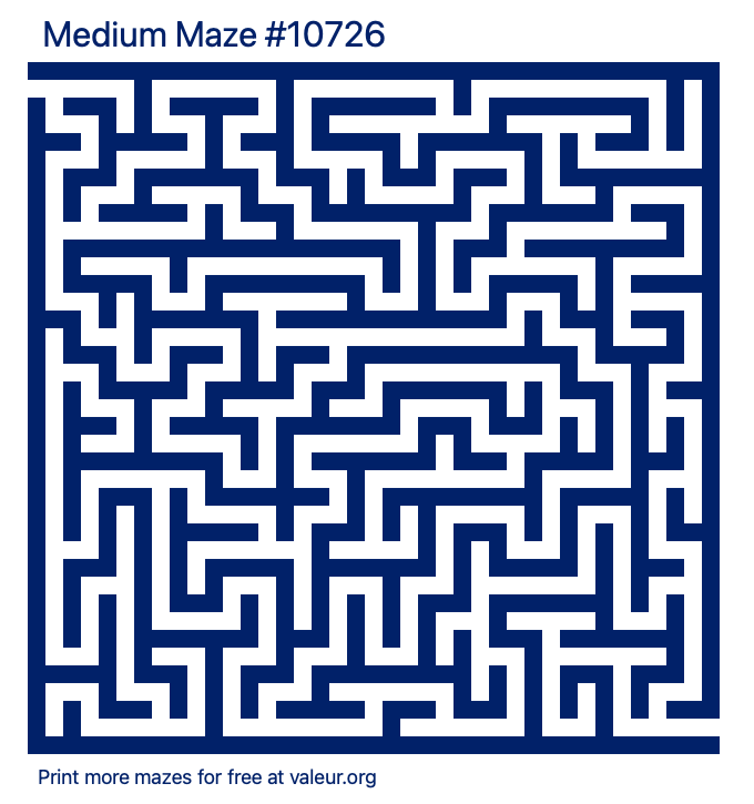 Free Printable Medium Maze number 10726