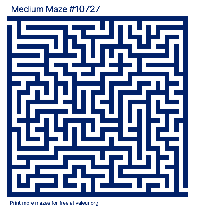 Free Printable Medium Maze number 10727