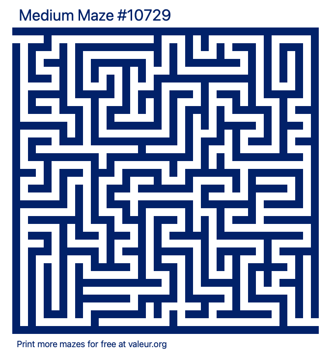 Free Printable Medium Maze number 10729