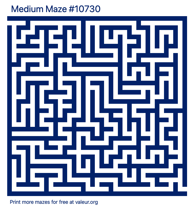 Free Printable Medium Maze number 10730