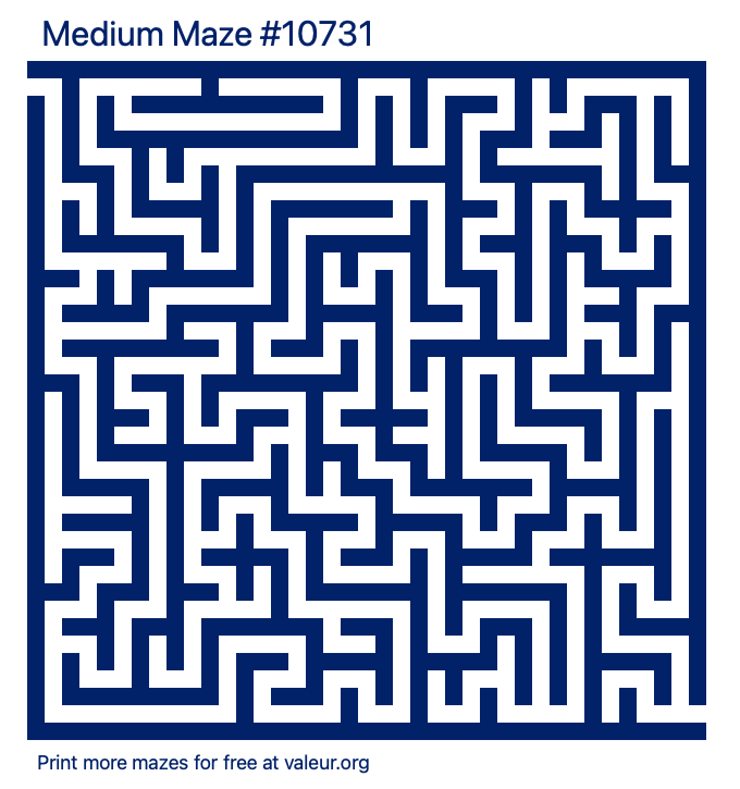 Free Printable Medium Maze number 10731