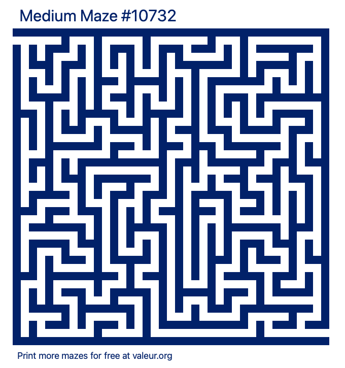 Free Printable Medium Maze number 10732