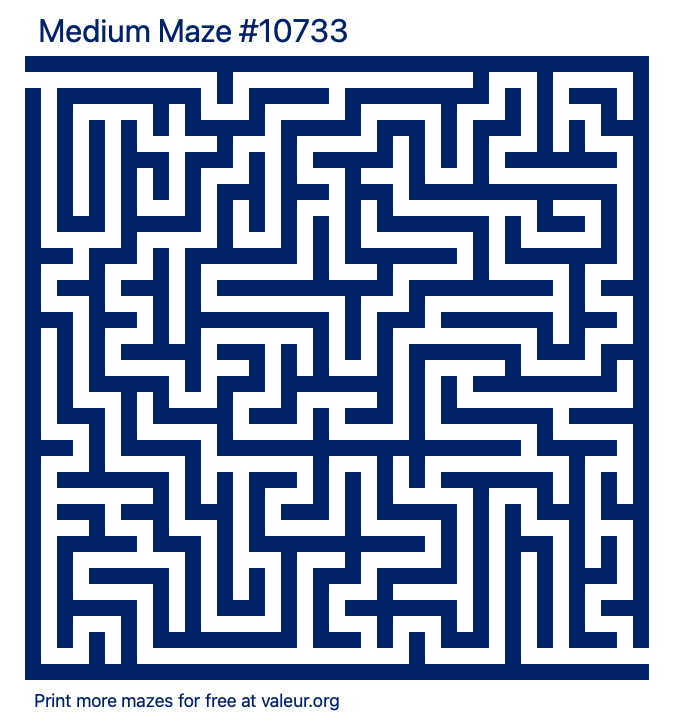 Free Printable Medium Maze number 10733