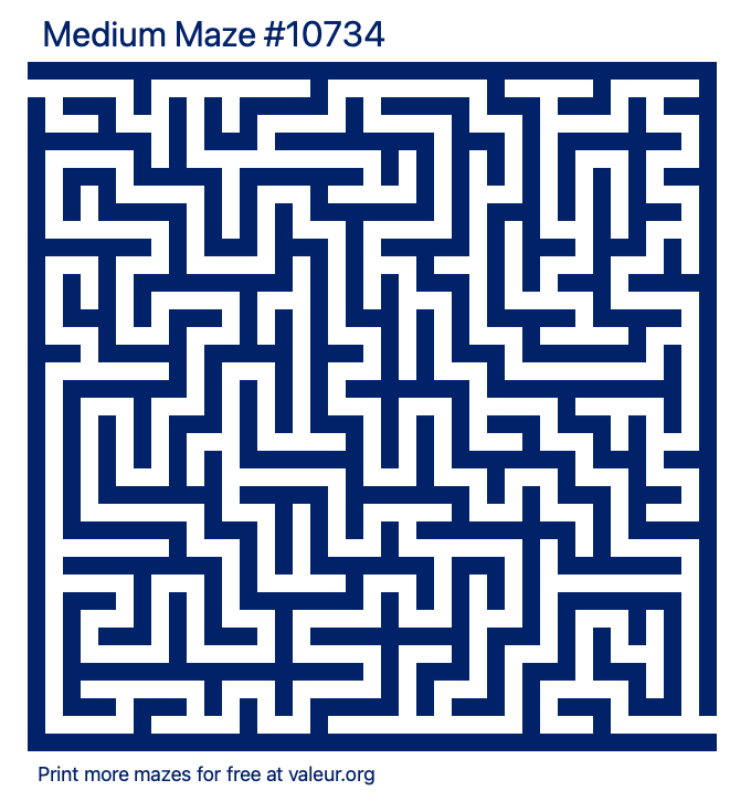 Free Printable Medium Maze number 10734