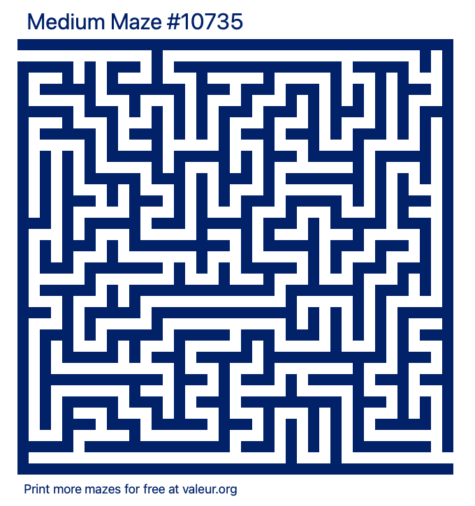 Free Printable Medium Maze number 10735