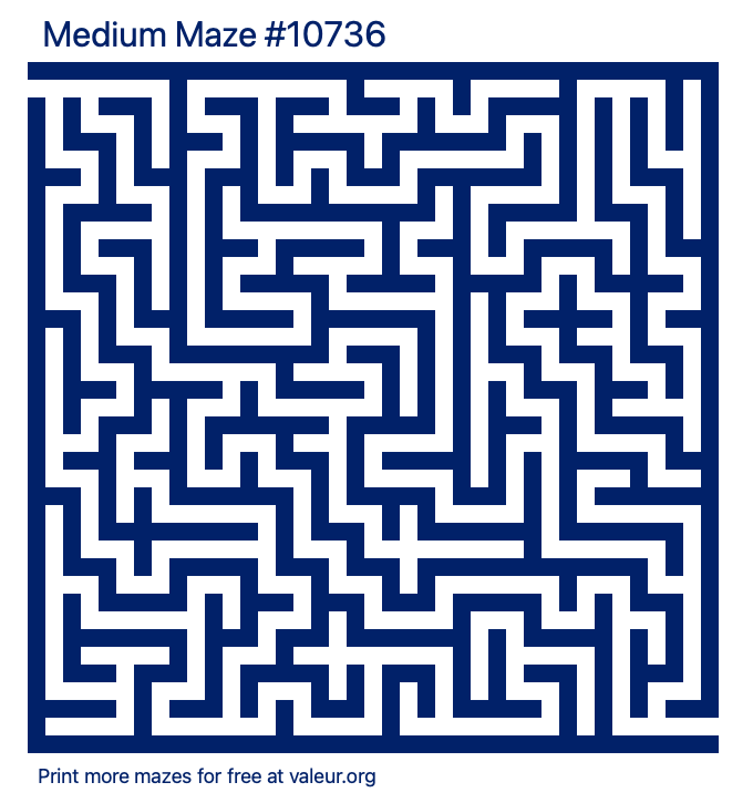 Free Printable Medium Maze number 10736