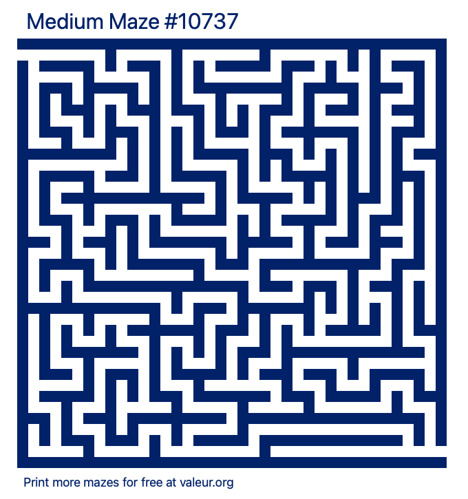 Free Printable Medium Maze number 10737