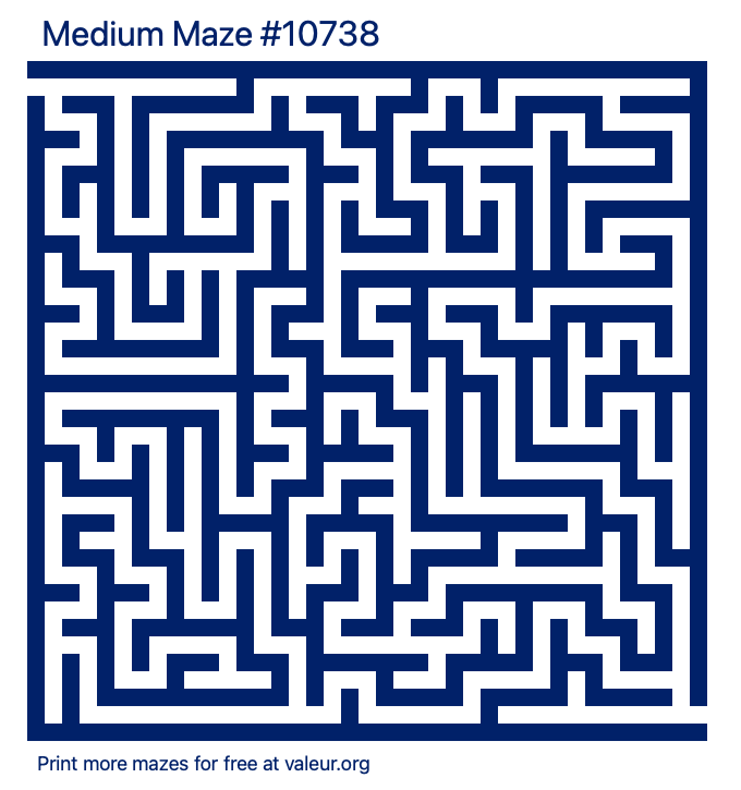 Free Printable Medium Maze number 10738