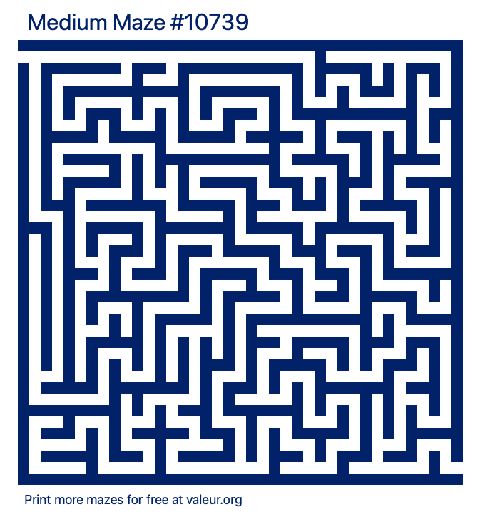 Free Printable Medium Maze number 10739