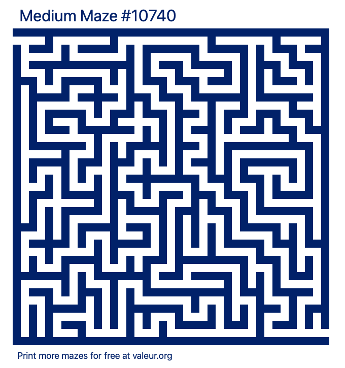 Free Printable Medium Maze number 10740