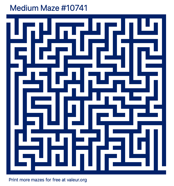 Free Printable Medium Maze number 10741