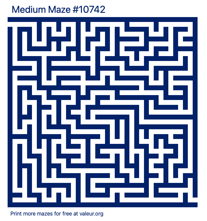 Free Printable Medium Maze number 10742