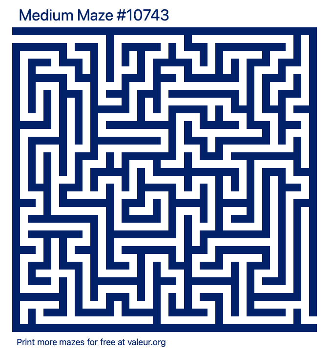 Free Printable Medium Maze number 10743