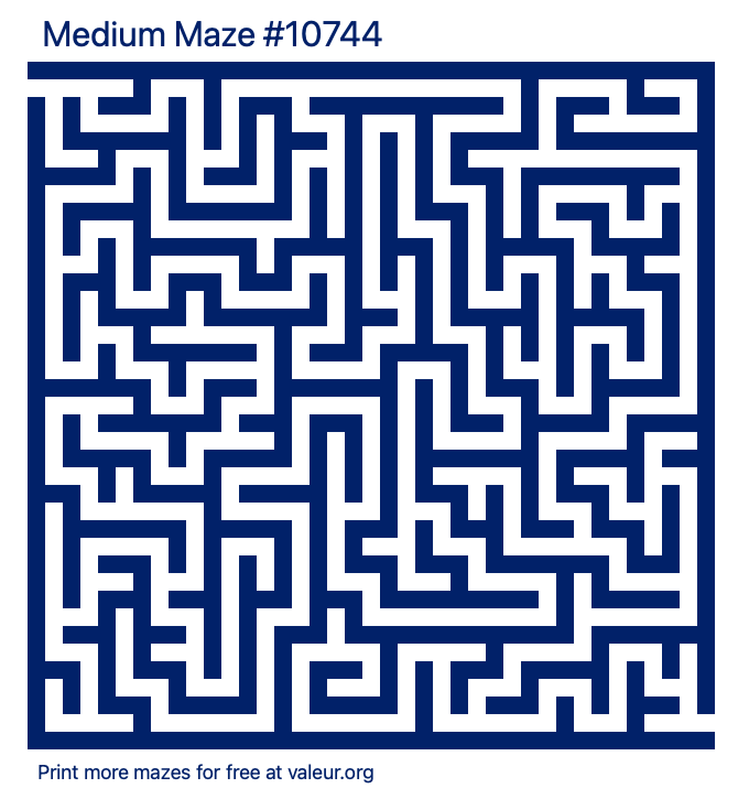 Free Printable Medium Maze number 10744