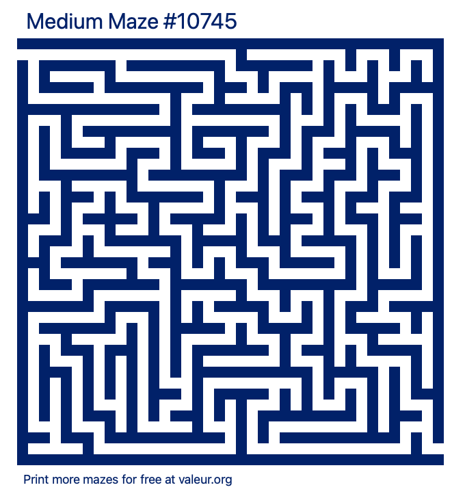 Free Printable Medium Maze number 10745