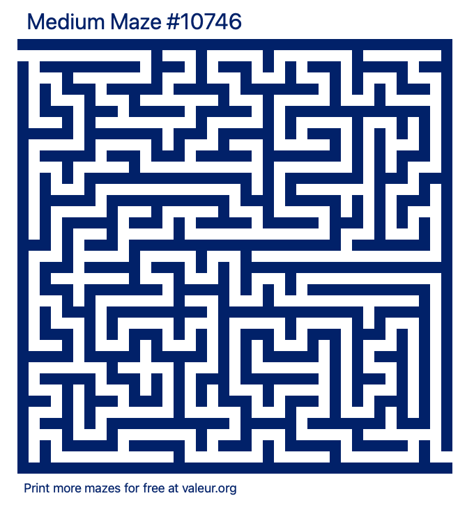 Free Printable Medium Maze number 10746