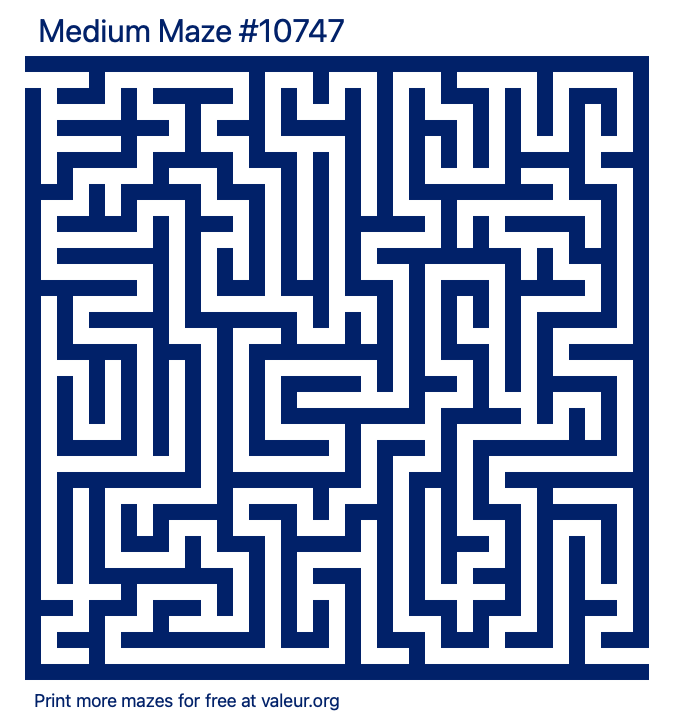 Free Printable Medium Maze number 10747