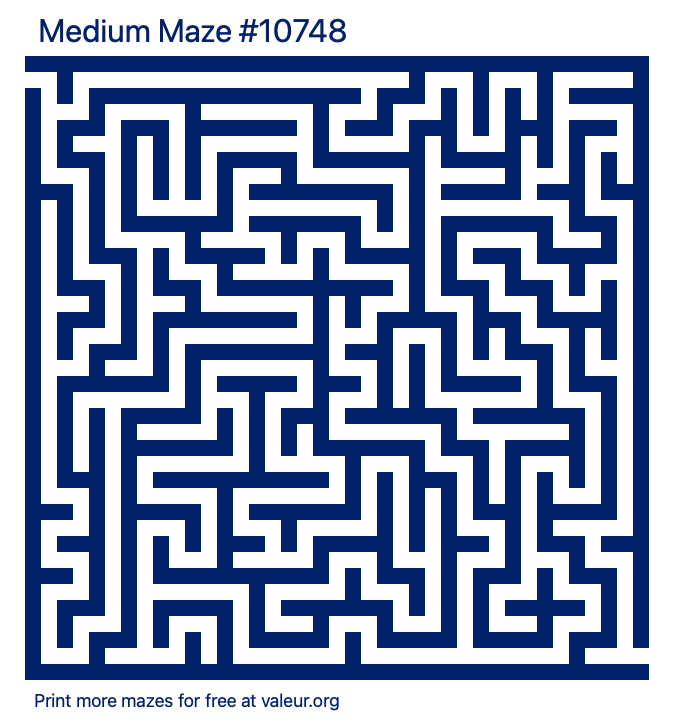Free Printable Medium Maze number 10748