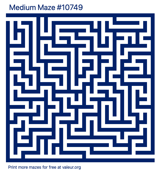 Free Printable Medium Maze number 10749