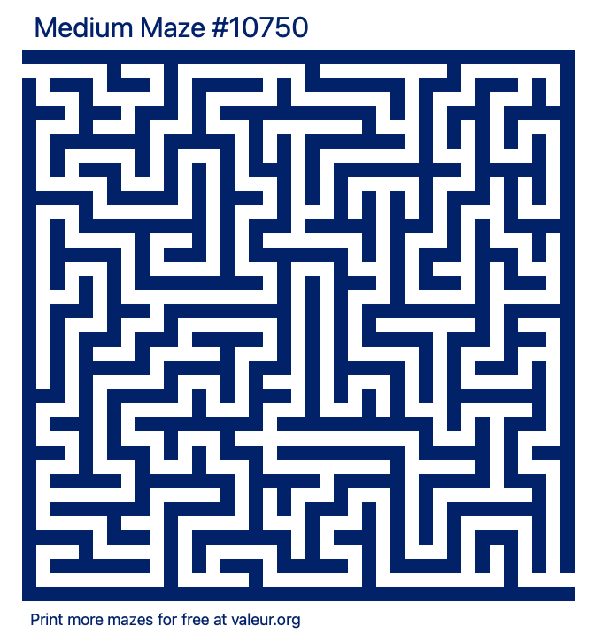 Free Printable Medium Maze number 10750