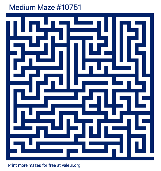 Free Printable Medium Maze number 10751