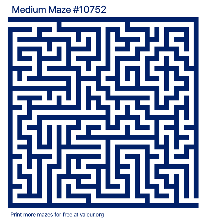 Free Printable Medium Maze number 10752