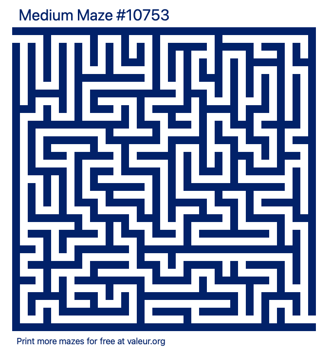 Free Printable Medium Maze number 10753