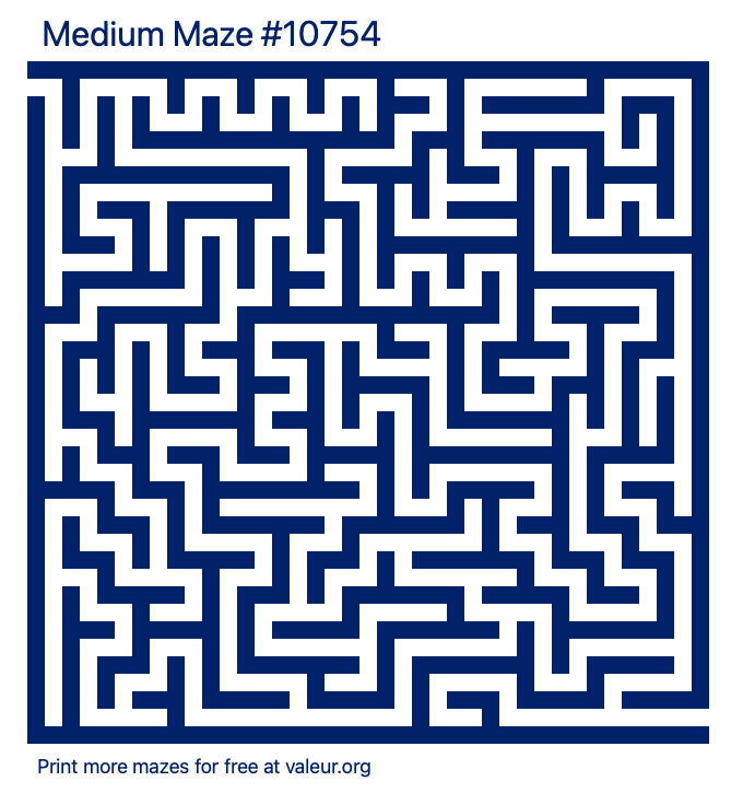 Free Printable Medium Maze number 10754