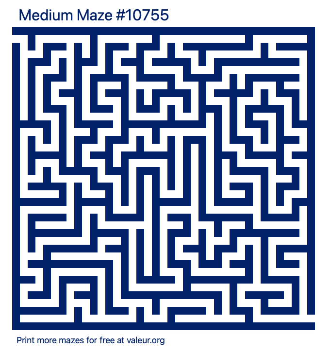 Free Printable Medium Maze number 10755