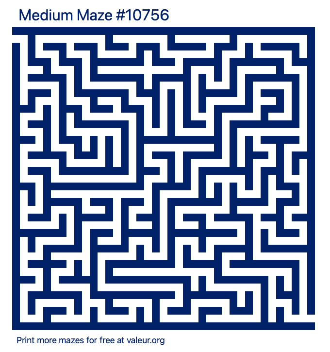 Free Printable Medium Maze number 10756