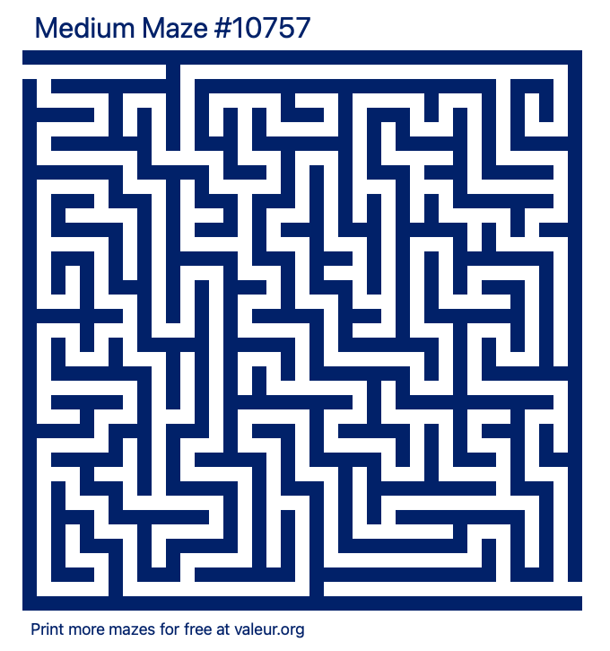 Free Printable Medium Maze number 10757