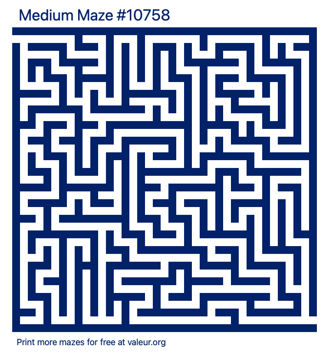 Free Printable Medium Maze number 10758