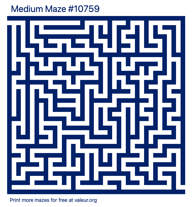 Free Printable Medium Maze number 10759